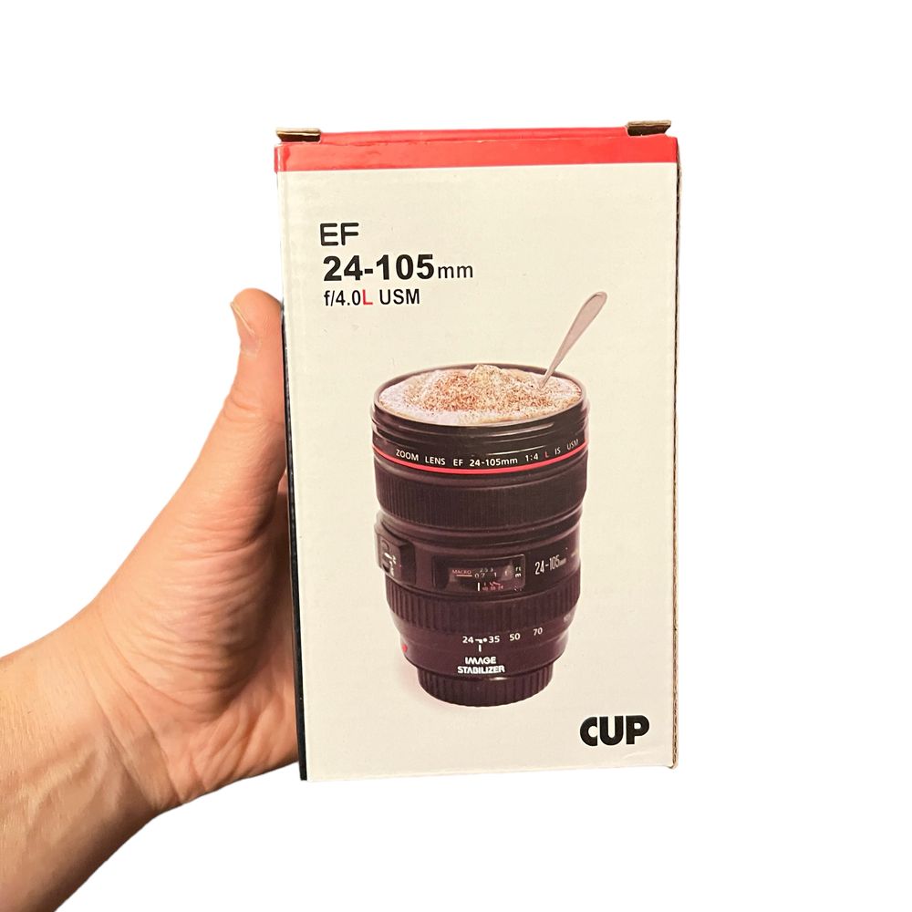 термо чаша обектив Canon 400мл термос кафе капучино неръждаема стомана