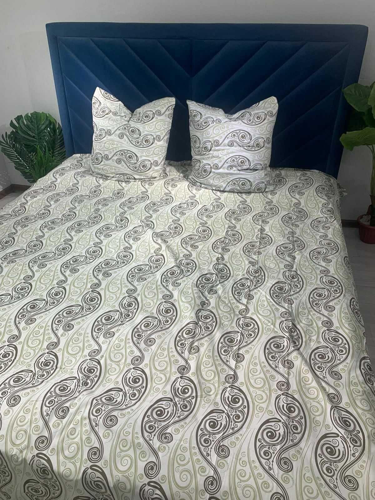 Туркменский постельный комплект флатон на полуторку оптом