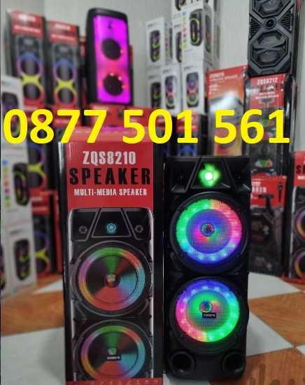 %Нова 2х8 120W ПРЕНОСИМА КАРАОКЕ КОЛОНА Cobra ZQS8210 цветомузика двое