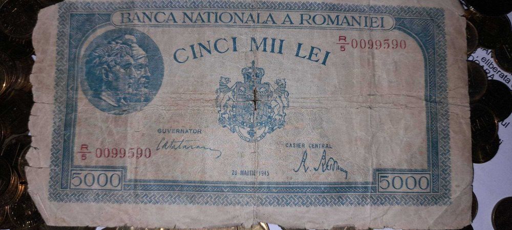Bancnotă veche de 5000 lei -1945