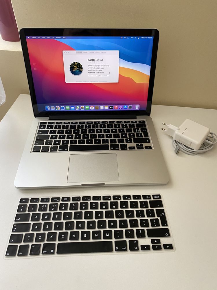 MacBook Pro Late 2013 (13,3", Retina, A1502) 256 GB SSD, + folie tast.