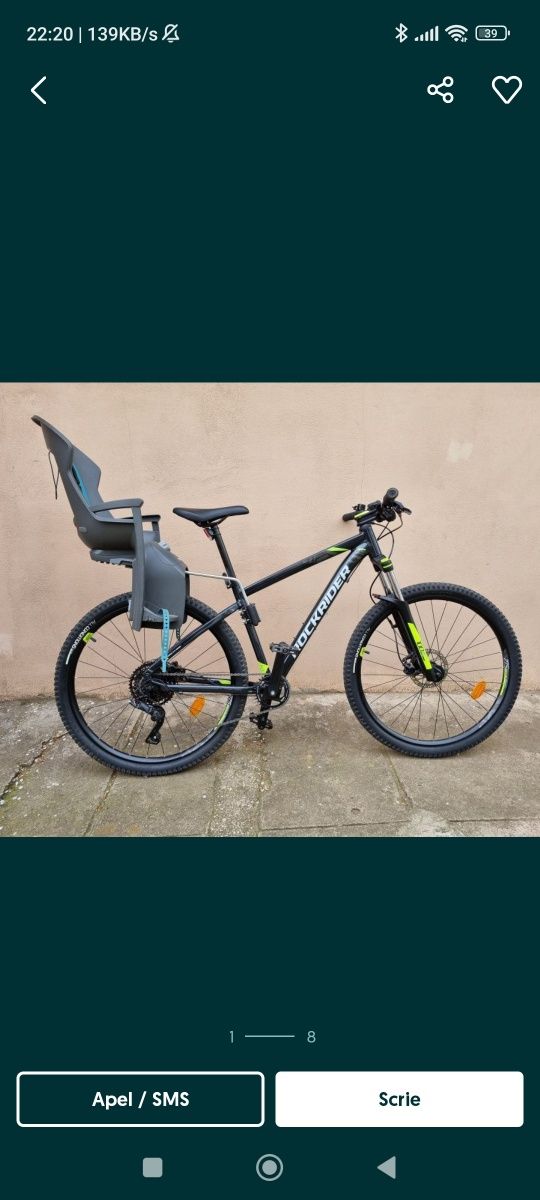 scaun Bicicleta copii 1-3 ani, 15 Kg