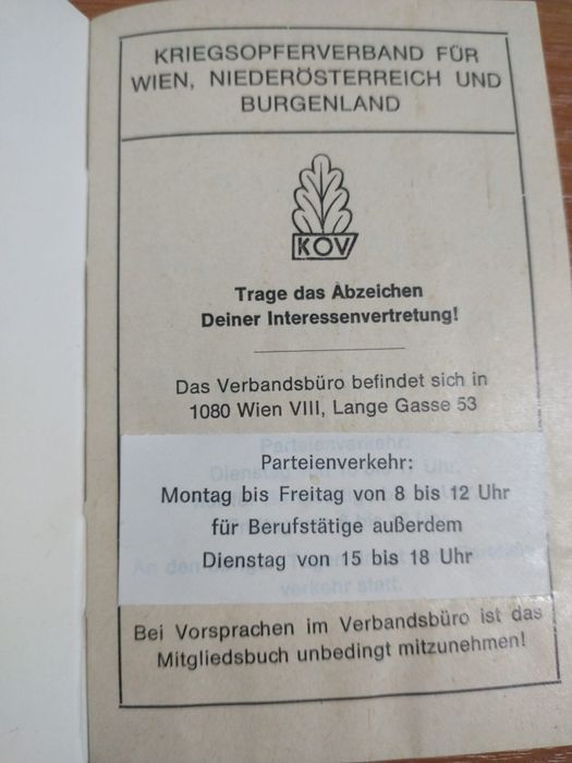 3*Document post WW 2 / Viena / Austria