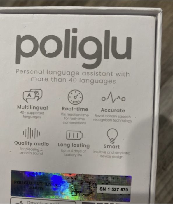 Дигитален преводач в реално време Poliglu 40 езика