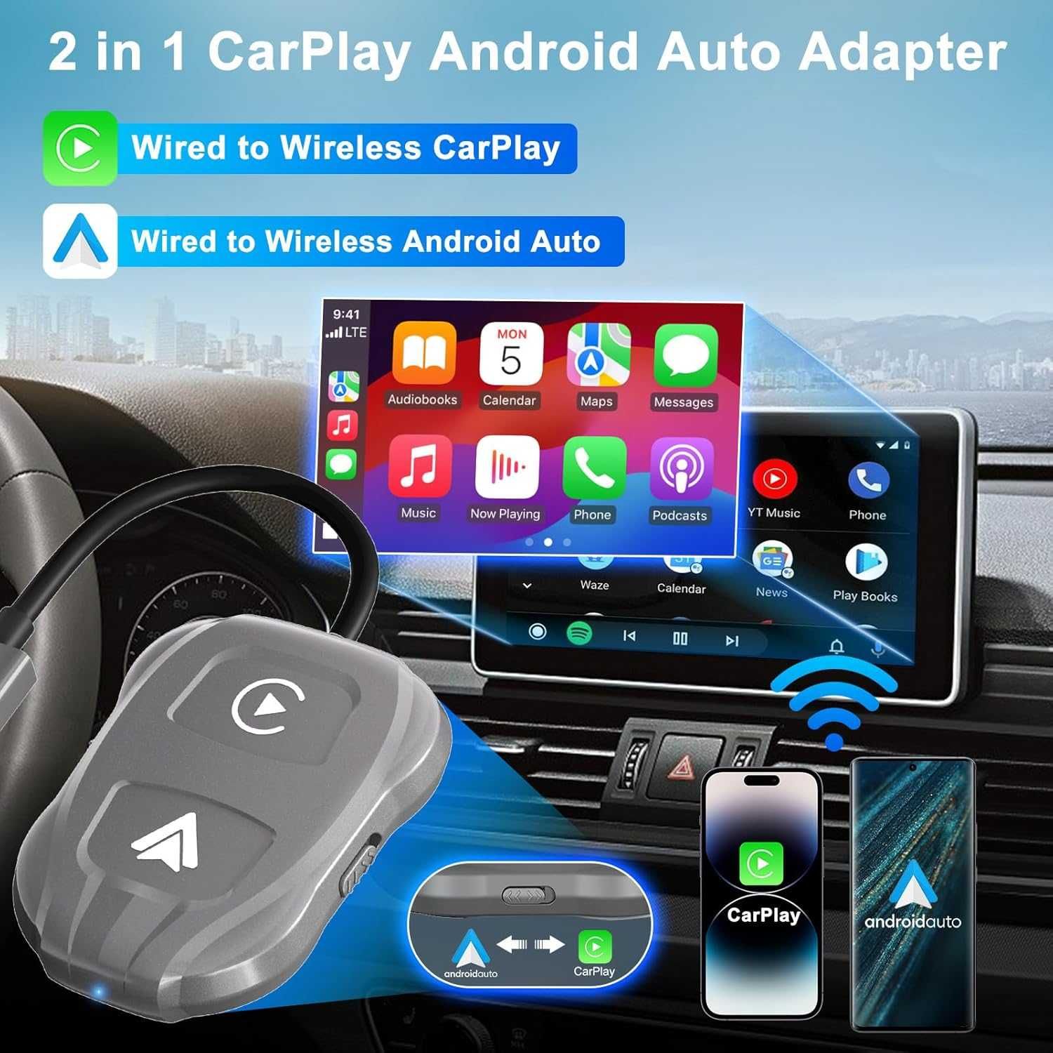 Безжичен Carplay  и Android Auto адаптер