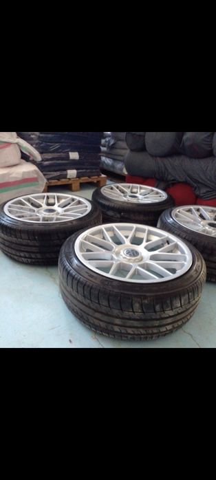 5х112 BBS 18 с летни гуми и налични капаци