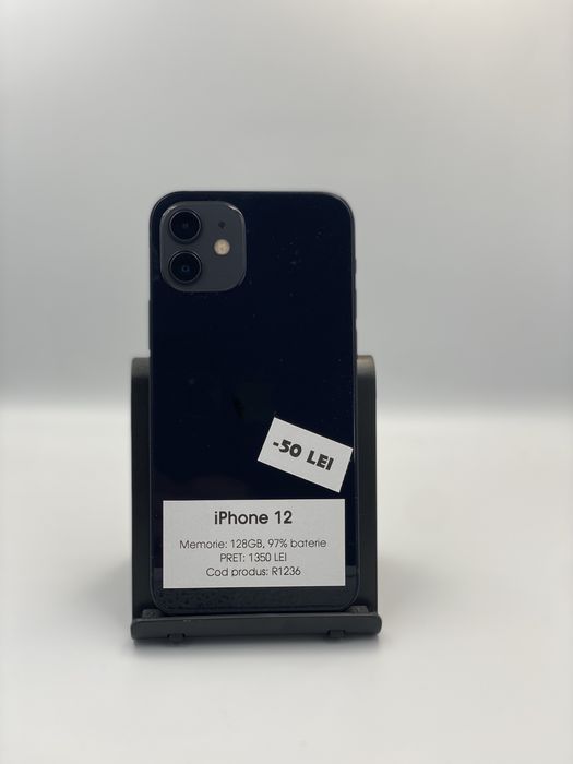iPhone 12 - 128gb memorie, 97% baterie, 1 an garantie