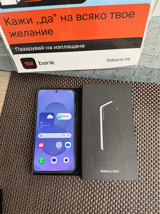 НОВ! Samsung s25+ PLUS Лизинг от 48лв/м silver shadow - сив 256gb