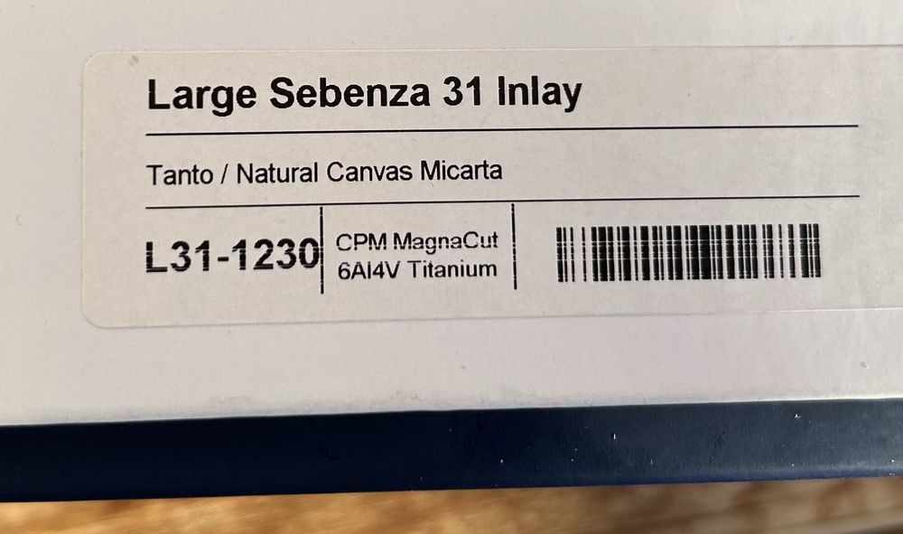 Продавам нож Chris Reeve Sebenza31 Tanto Canvas Micarta