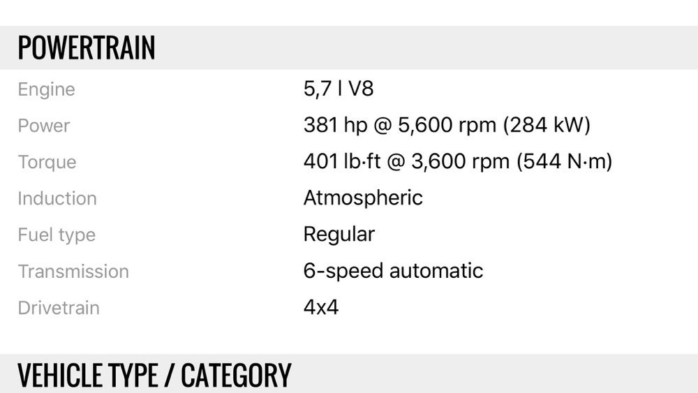 Toyoya OFF ROAD 5.7 V8 400HP