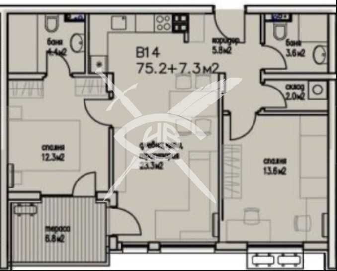 Продава се Тристаен апартамент в Бургас, Сарафово - 82 кв.м за 1273 €/кв.м - Снимка #1