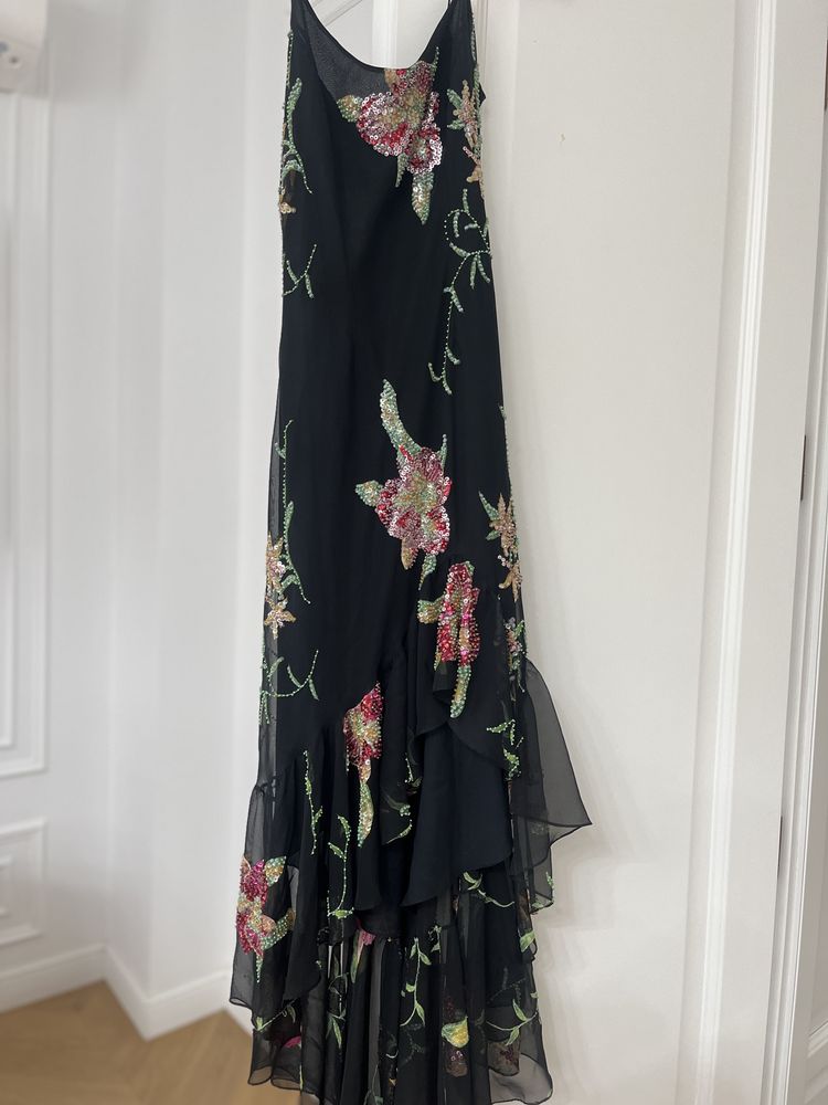 Rochie de seară Doina Levintza - piesă unicată brodată manual cu paiet