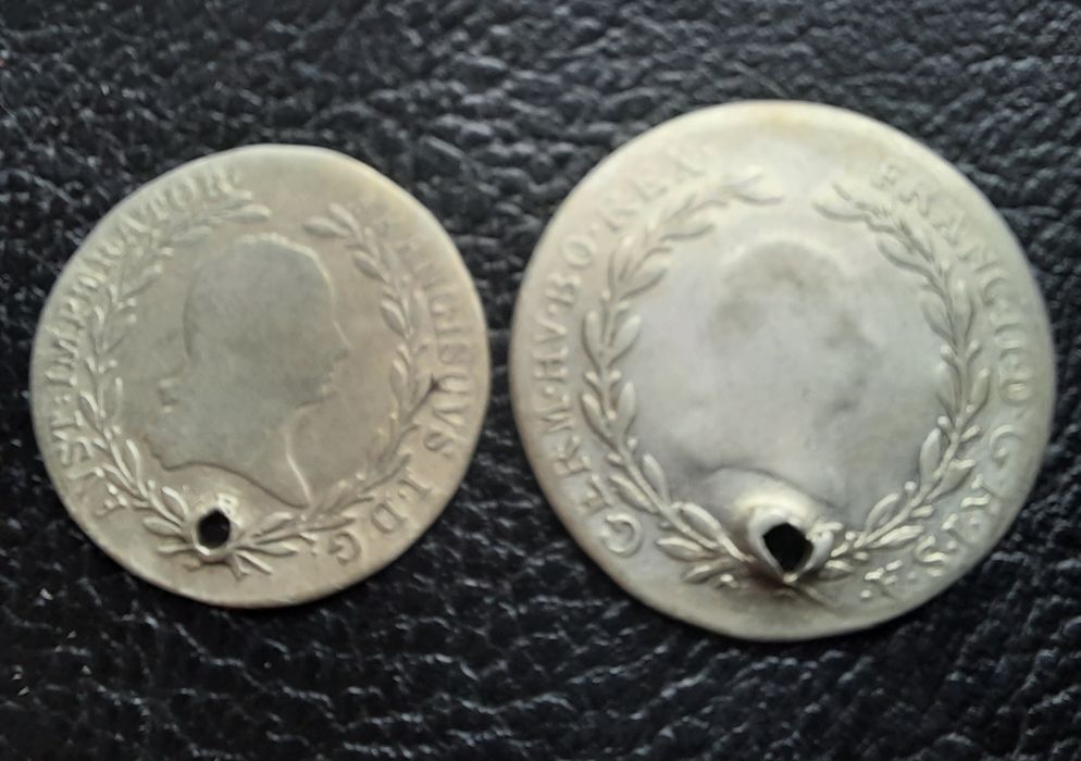 Стара сребърна монета/и 10 кройцера 1815 г. и 20 кройцера 1794 г. Авст