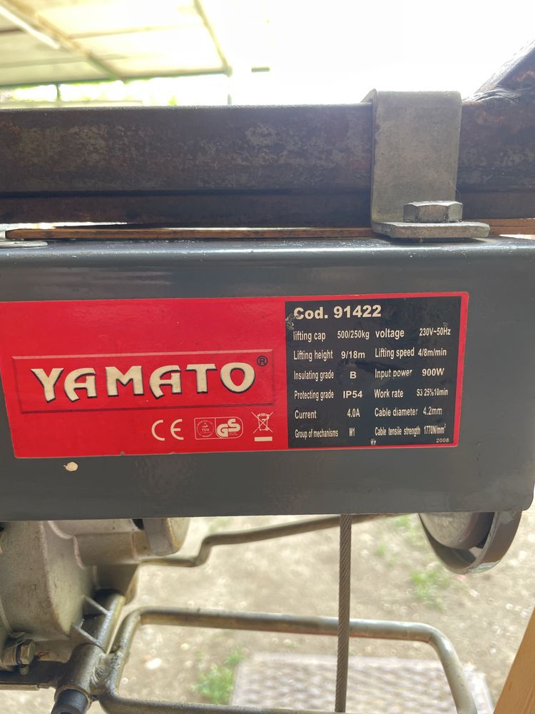 Palan electric Yamato 500 cu suport metalic inclus, 900W