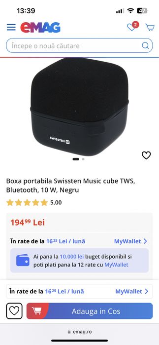 Boxa portabila bluetooth Swissten 10W Extra Deep Bass Noua