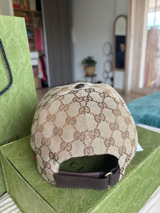 Sapca unisex Gucci originala bej baseball hat with Web noua cu factura