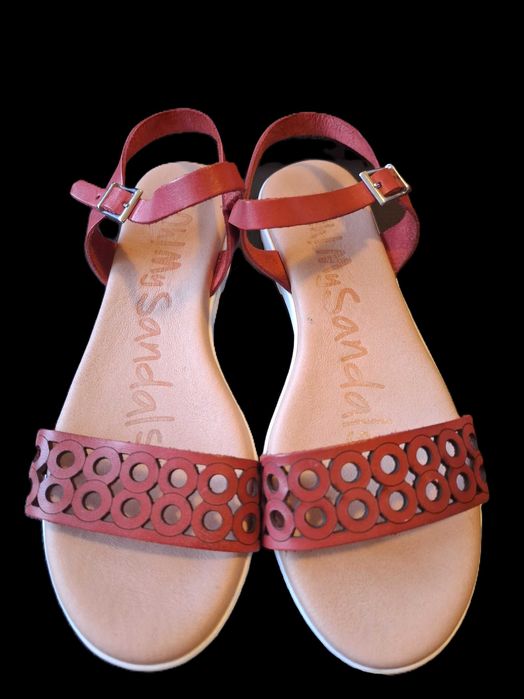 sандали Oh My Sandals от естествена кожа, червени