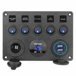 PANOU kit 5 butoane on off AUTO voltmetru incarcator PRIZA AUTO 12V 24