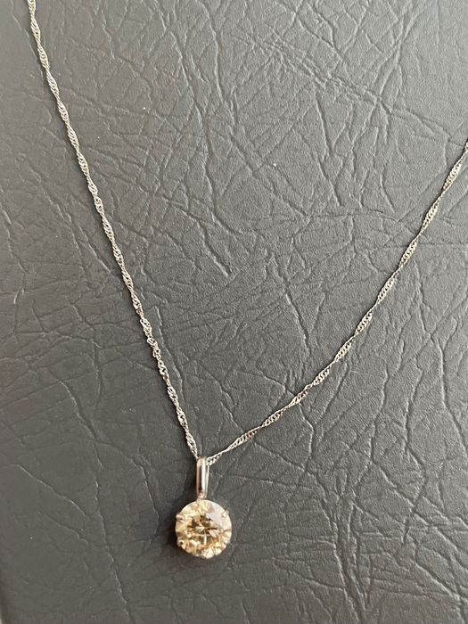 Lant din platina cu diamant natural  fancy brown