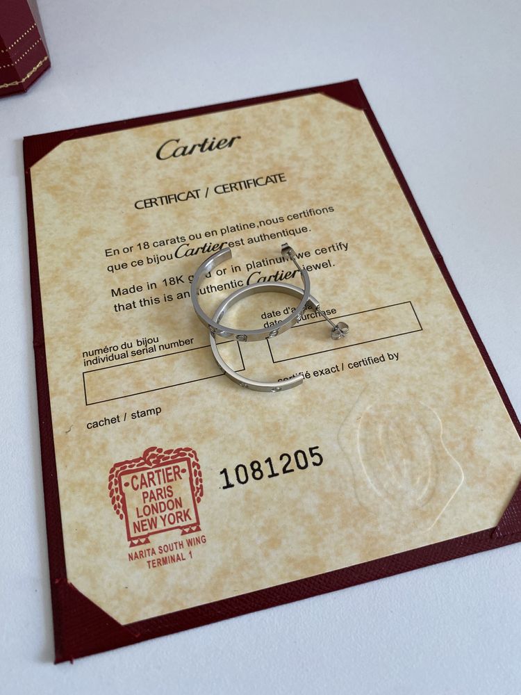 Cercei Cartier Love White Gold 585