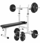Pachet complet fitness , bancă de piept, set de bare + discuri 100kg