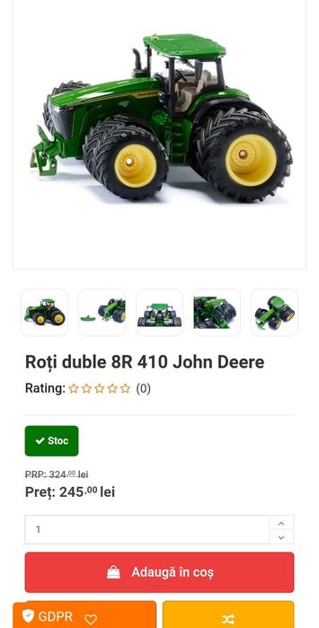 Tractor mare bruder cu 8 roti și plug mare