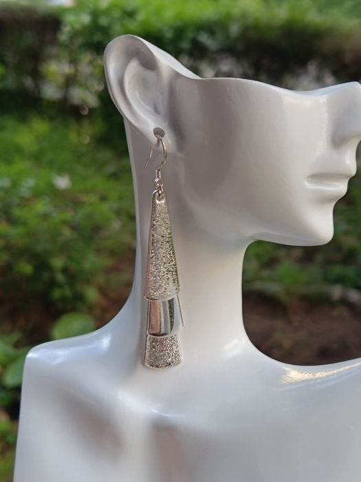 Vechi cercei placati cu argint, cu inchizatoare din argint de 925