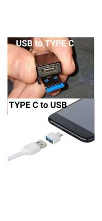 Переходник адаптер USB OTG to Type C юсб отг тайп С для флешки зарядка