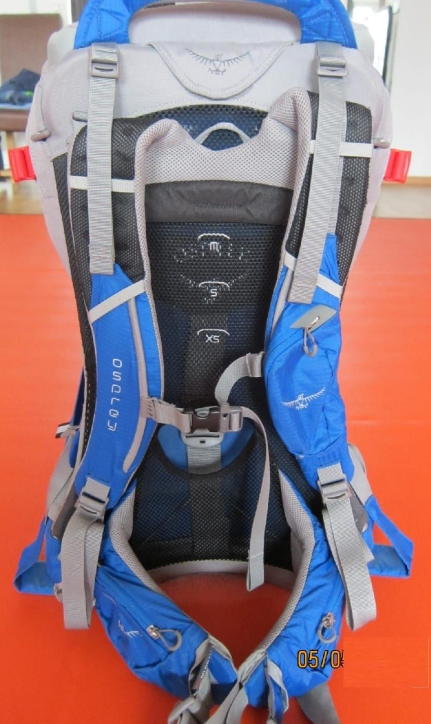 Osprey poco premium, разница за носене на детей  до 23кг, 34 l