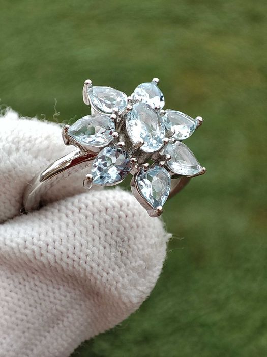 925 Inel argint cu topaz masura 17