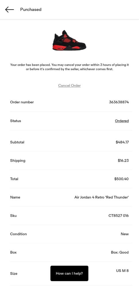 Jordan 4 red thunder