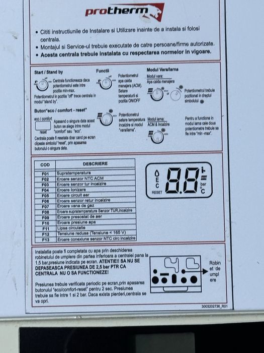 Centrala termica cu termostat