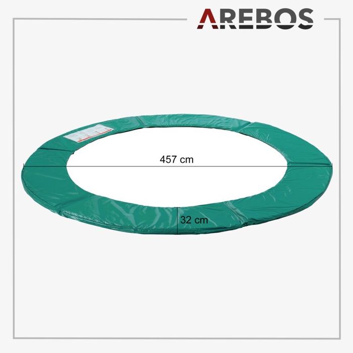 Предпазно покривало за батут 457-460см Arebos, зелено