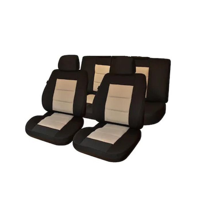 универсална тапицерия за автомобил ,8 части черно + бежово ...