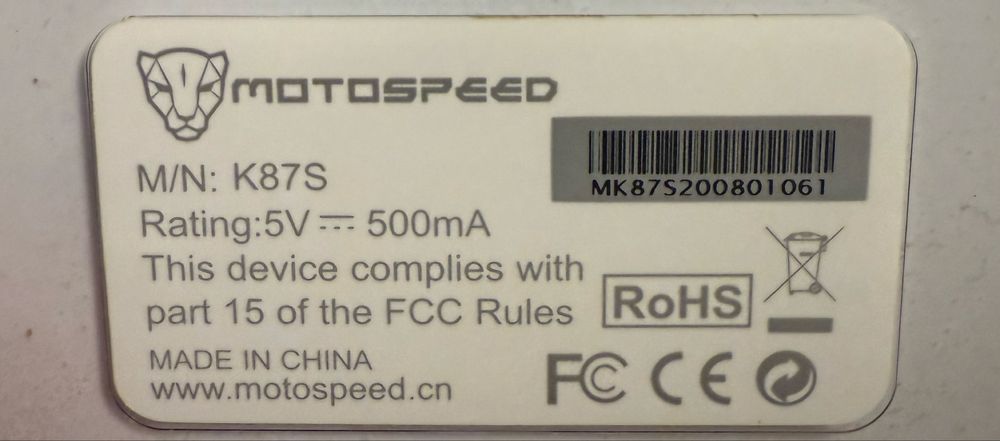 Tastatură mecanică Motospeed K87S – compactă, iluminare RGB