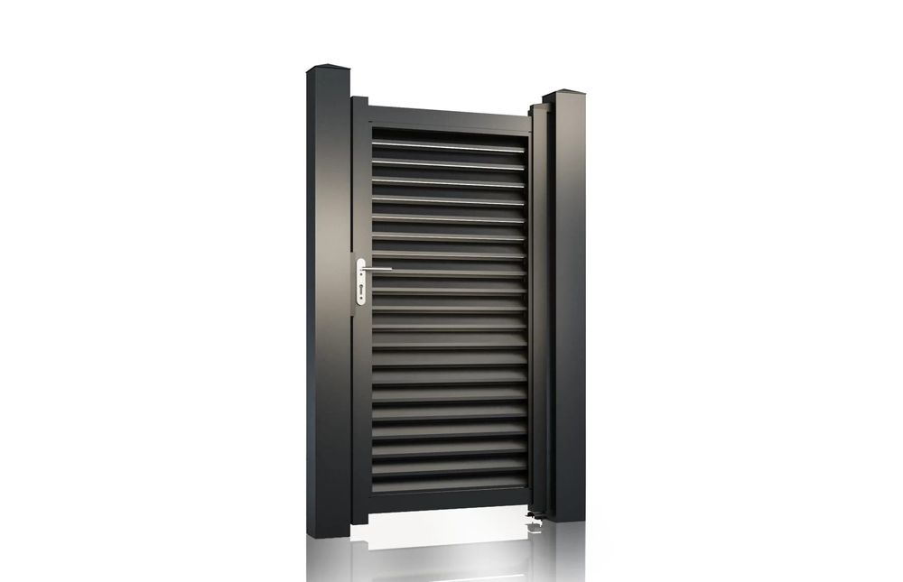 Set porti metalice din aluminiu, de culoare gri antracit și maro