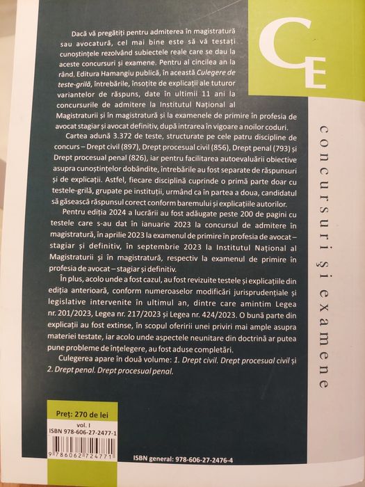 Culegere de teste grila - admitere INM / Magistratura