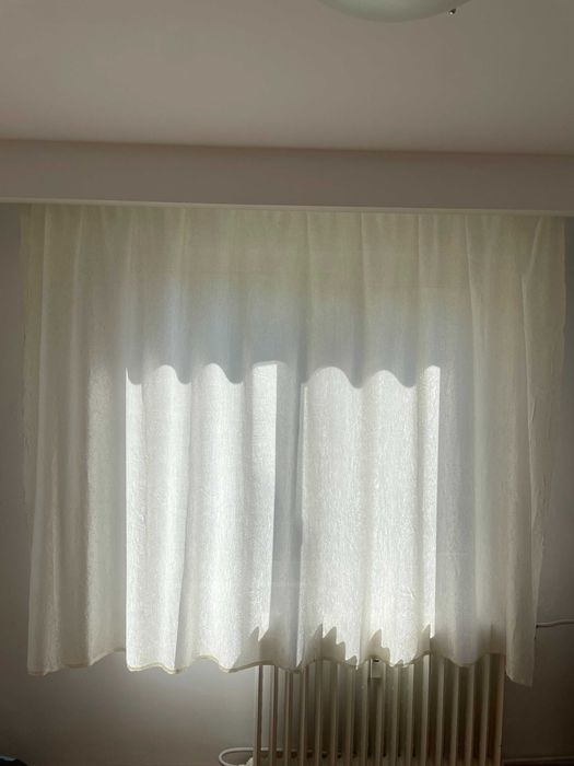 Perdea draperie semi-opaca alba 188 cm inaltime 290 cm lungime