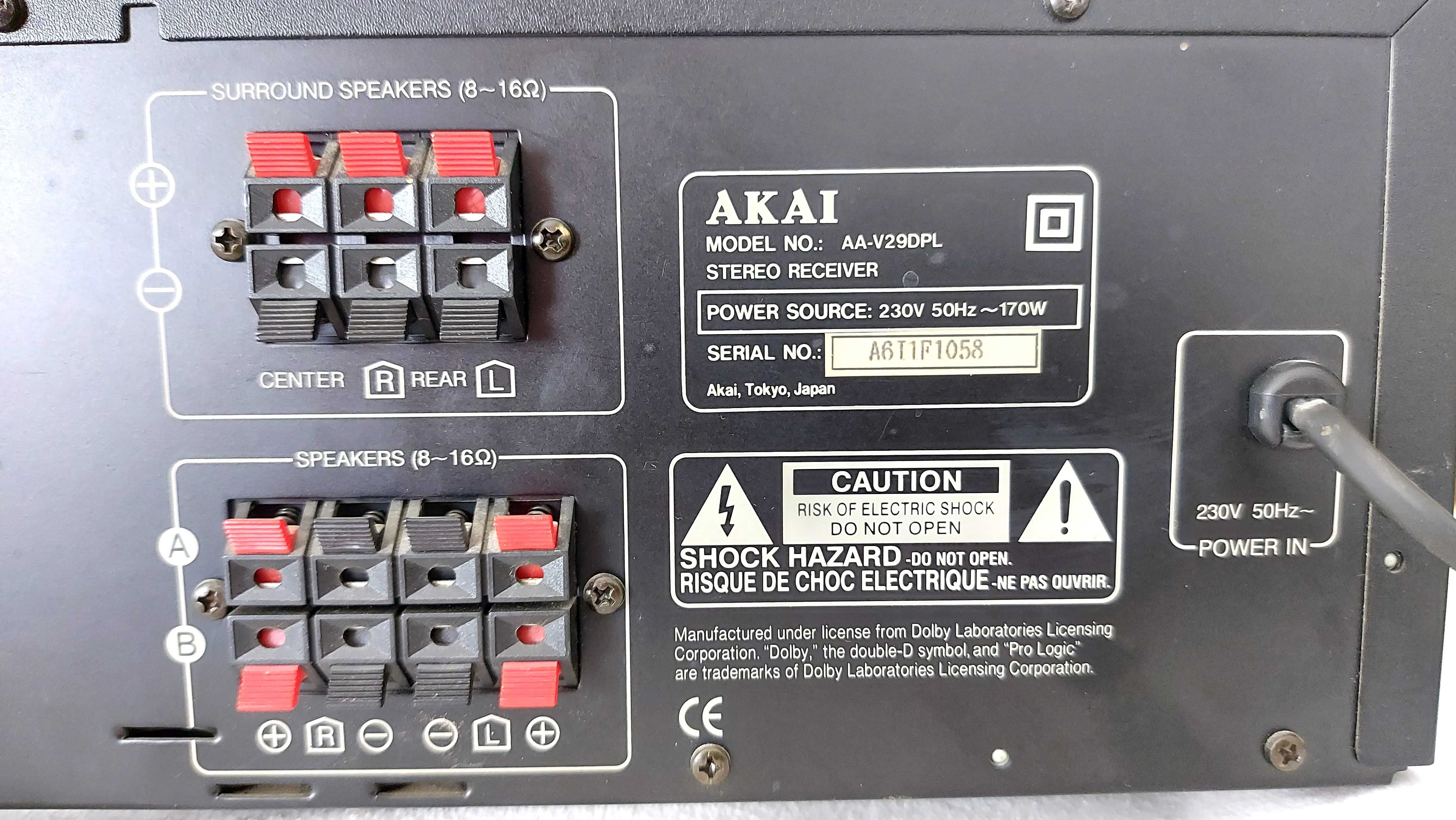 Receiver amplituner Akai AA V29DPL cu telecomanda