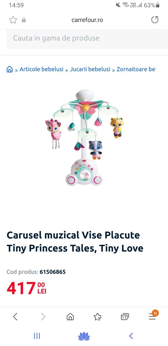 Carusel muzical Tiny Love Princess Tales NOU