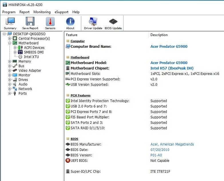 Kit Placa de baza Acer Predator G5900+Procesor I5 3.2 Ghz Ram 8/16 Gb