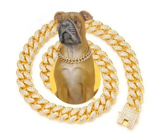 Вирига за домашни кучета Кубински нашийник с изкуствен диамант