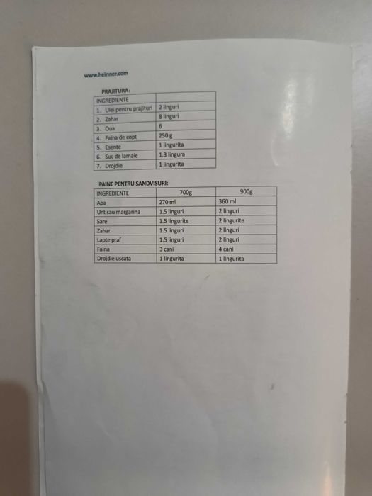 Mașină de pâine Heinner HBM-690W.