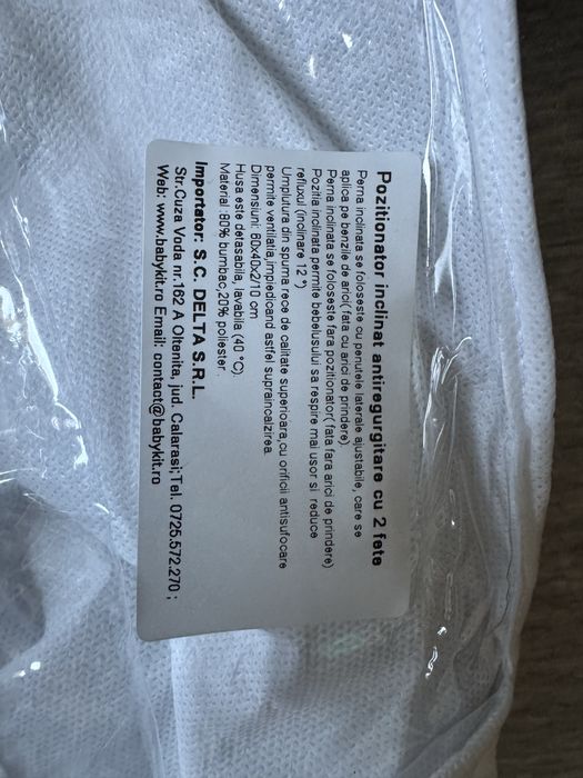Cadita bebelusi + suport , cadou perna unghiulara antireflux