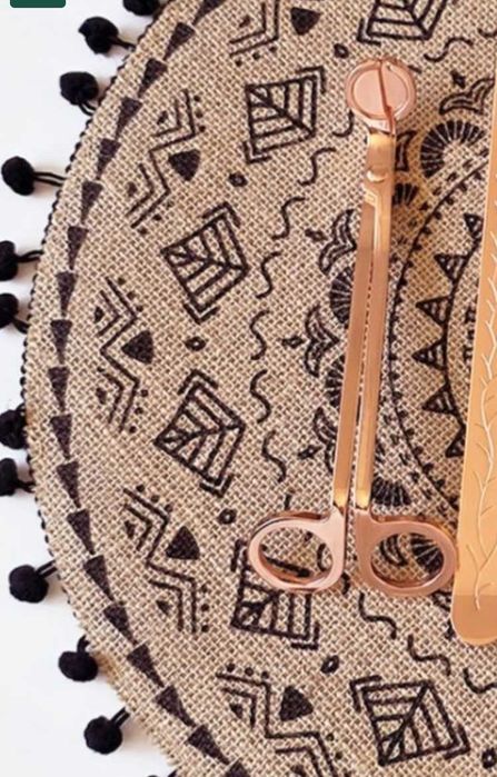 Foarfeca pentru taiat fitilele lumânărilor, nou, inox, gold rose