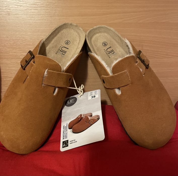 Pulover casmir 100% in 2 straturi, fusta made in Ro + saboti piele 38