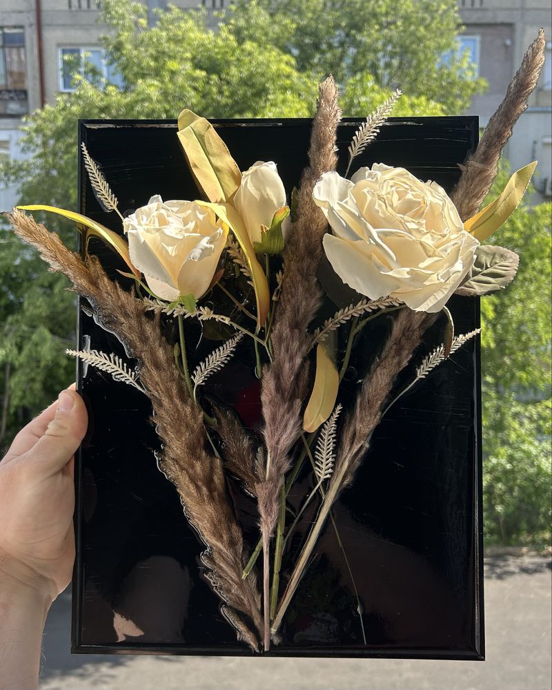 Картина епоксидна смола и цветя