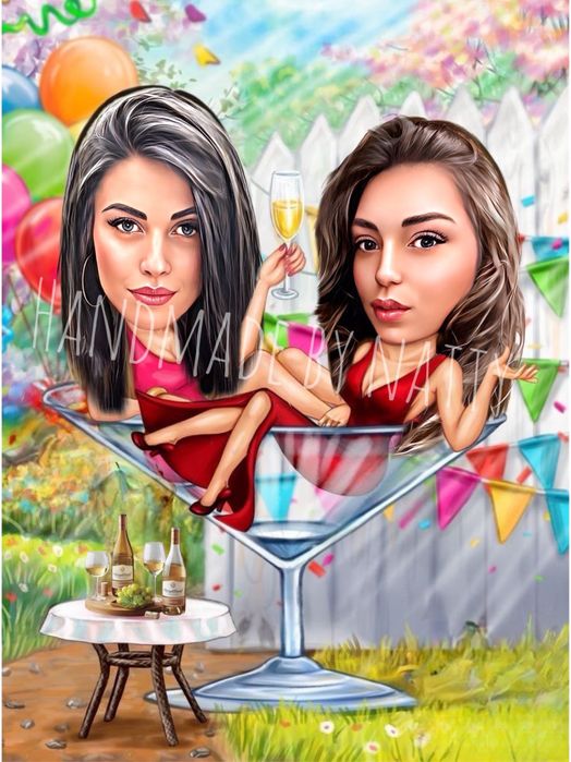 Карикатура А3 формат с рамка