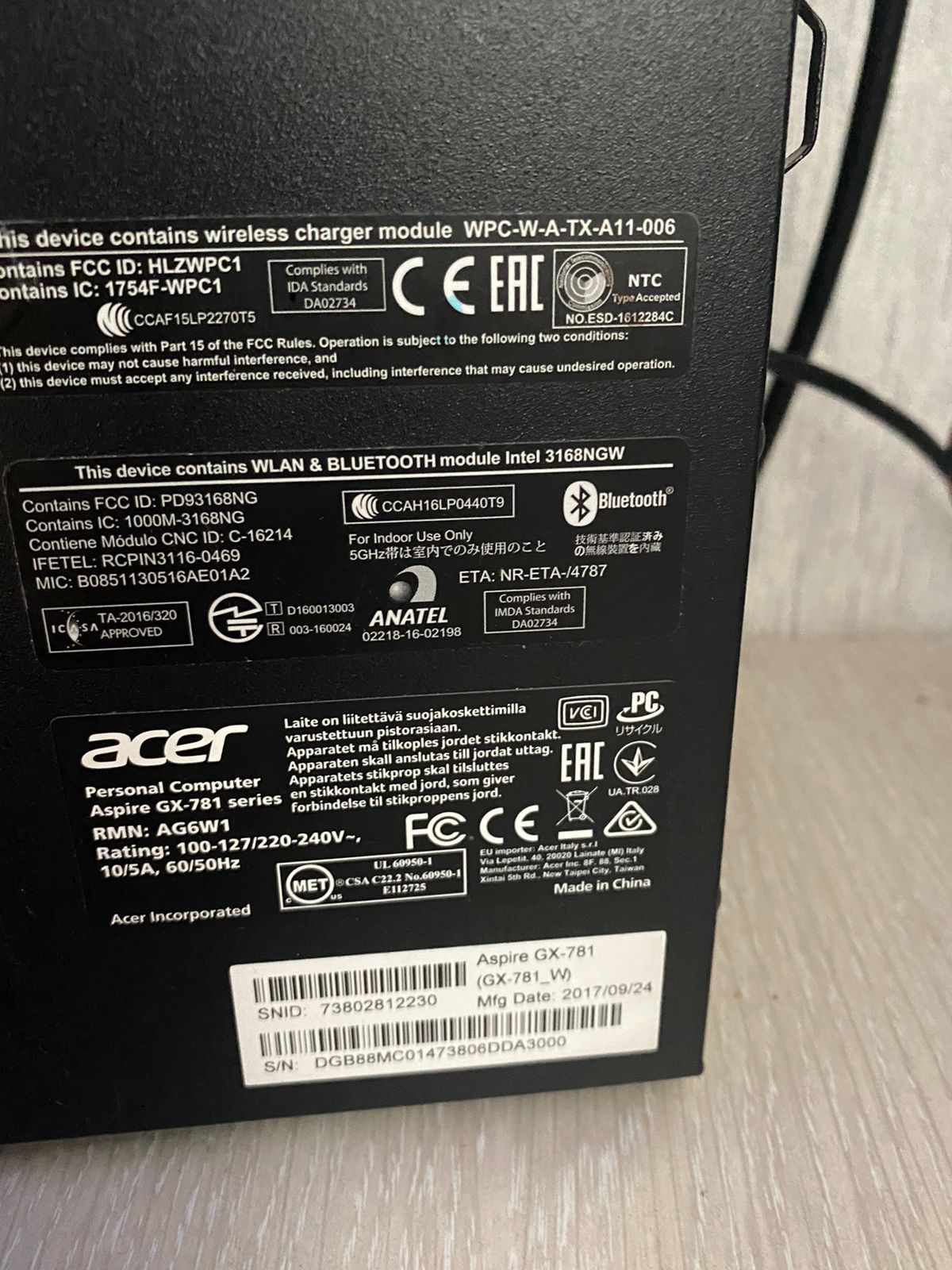 Компьютер ACER Aspire GX 781, Intel core i3, 500 GB