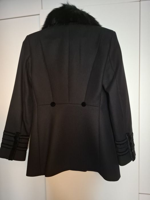 Palton ZARA woman 75% lana, negru, M (S)